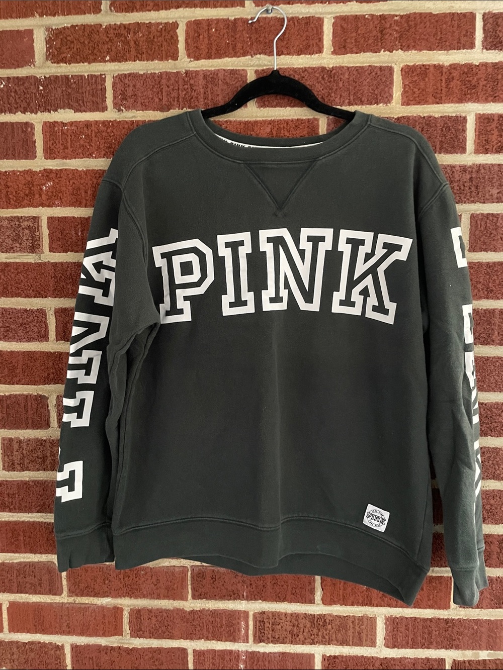 PINK Victoria's Secret Dark Green Crew Neck Sweater